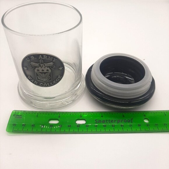 U.S. Army War College Glass Jar canister W/ Lid - Picture 4 of 4